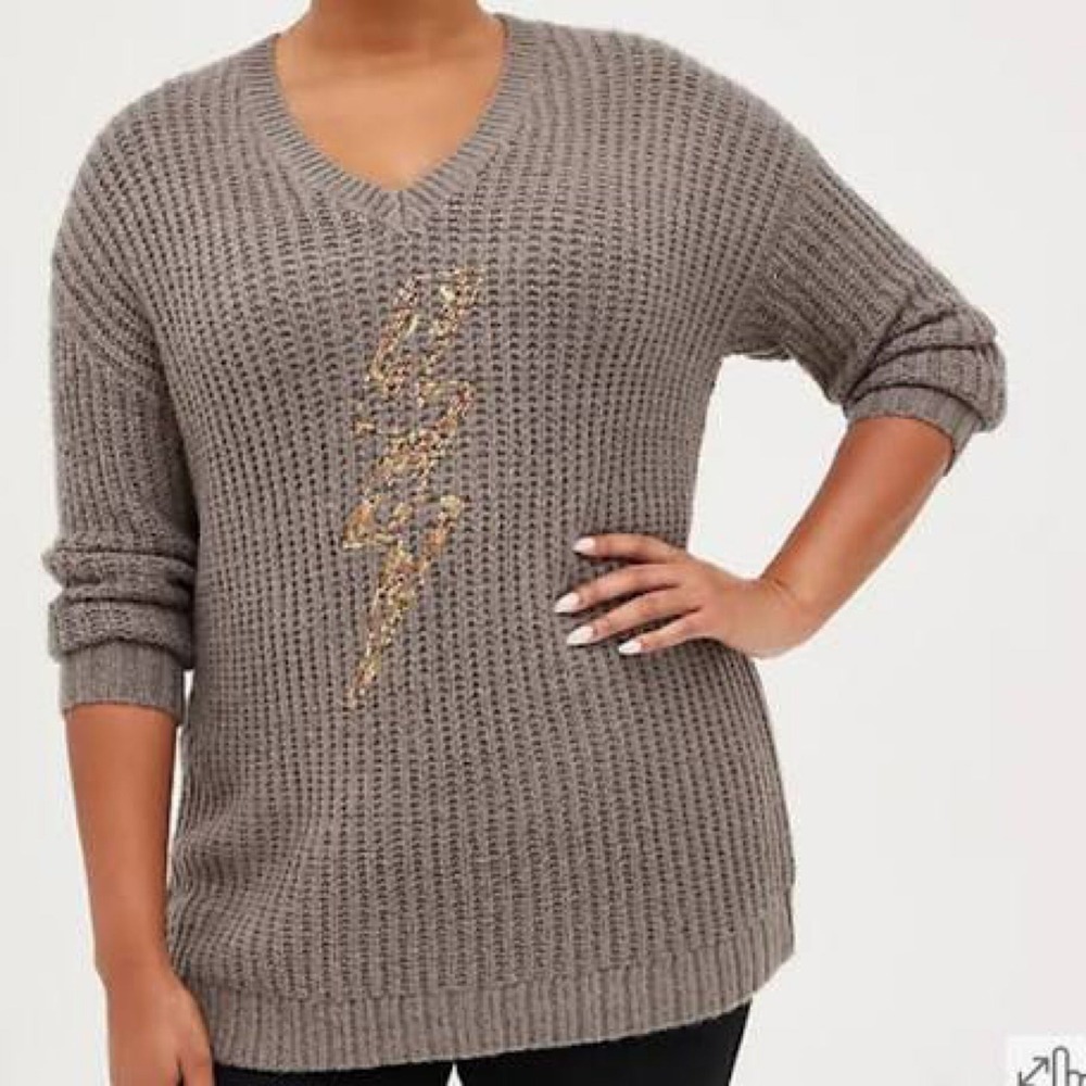 Torrid chunky/slouchy pullover tunic sweater nwt Sz 0